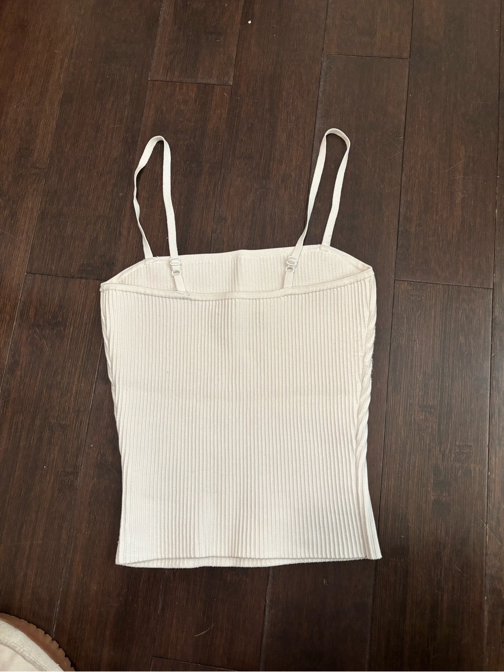 Babaton Ribbed Square-Neck Tank in Cream - Picture 5 of 5